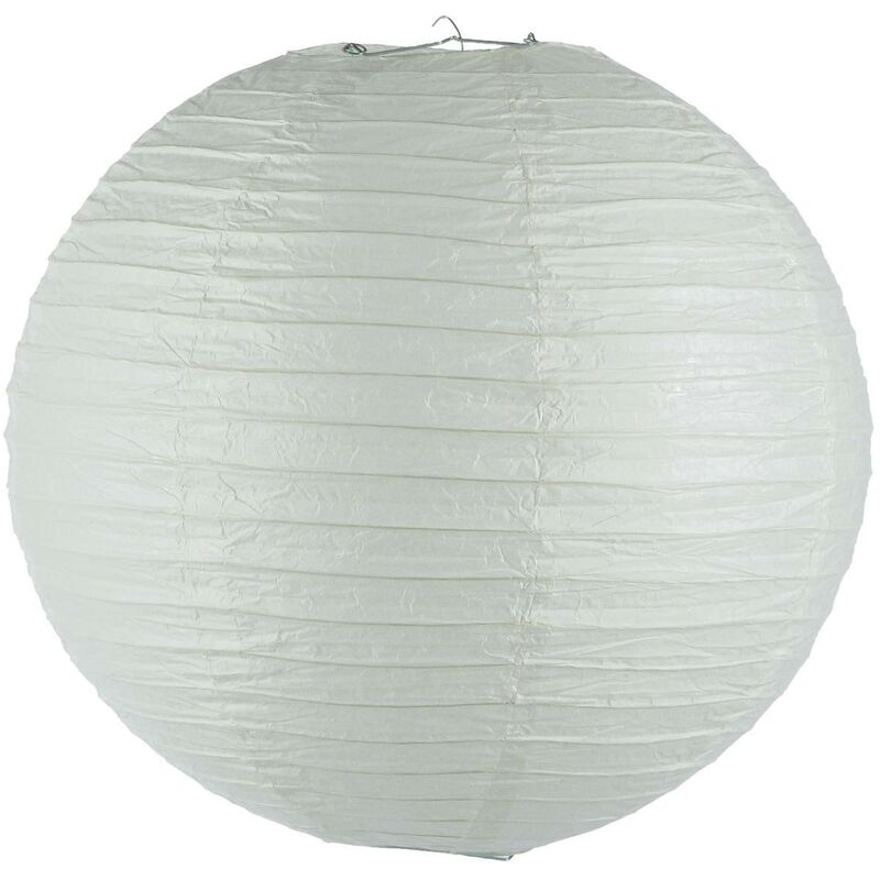Image of Atmosphera - Lanterna a sfera di carta bianca d45cm - lanterna a palla bianca, ferro e carta, diametro 45 cm créateur d'intérieur - Bianco