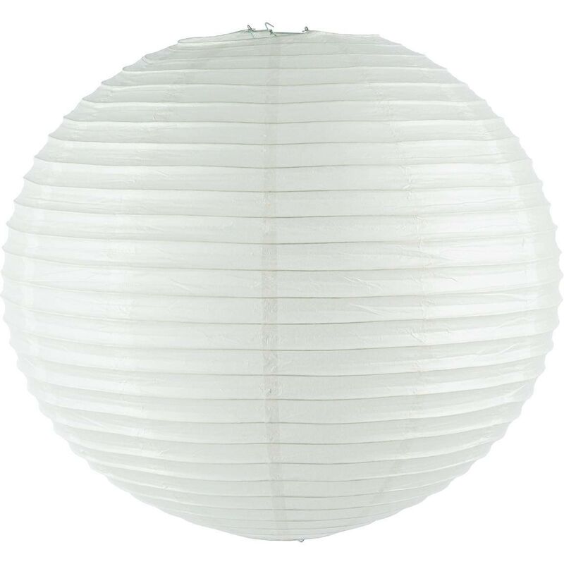 Image of Atmosphera - Lanterna a sfera di carta bianca h60cm - lanterna a palla bianca, carta e ferro, diametro 60 cm créateur d'intérieur - Bianco