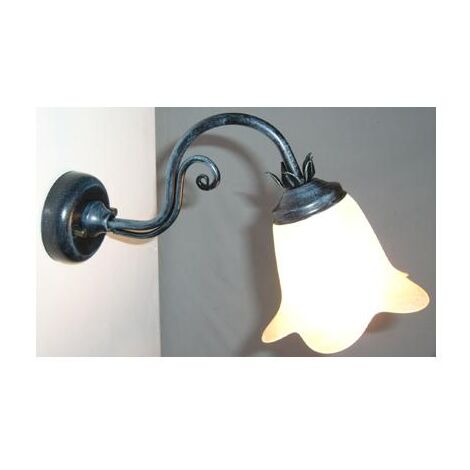LANTERNA APPLIQUE ELICA NERO-VERDE FERRO BATTUTO LANTERNE APPLIQUE LAMPIONE