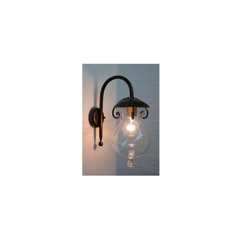 Image of Cruccolini - Lanterna applique goccia in ferro battuto lampade lampione applique lanterna