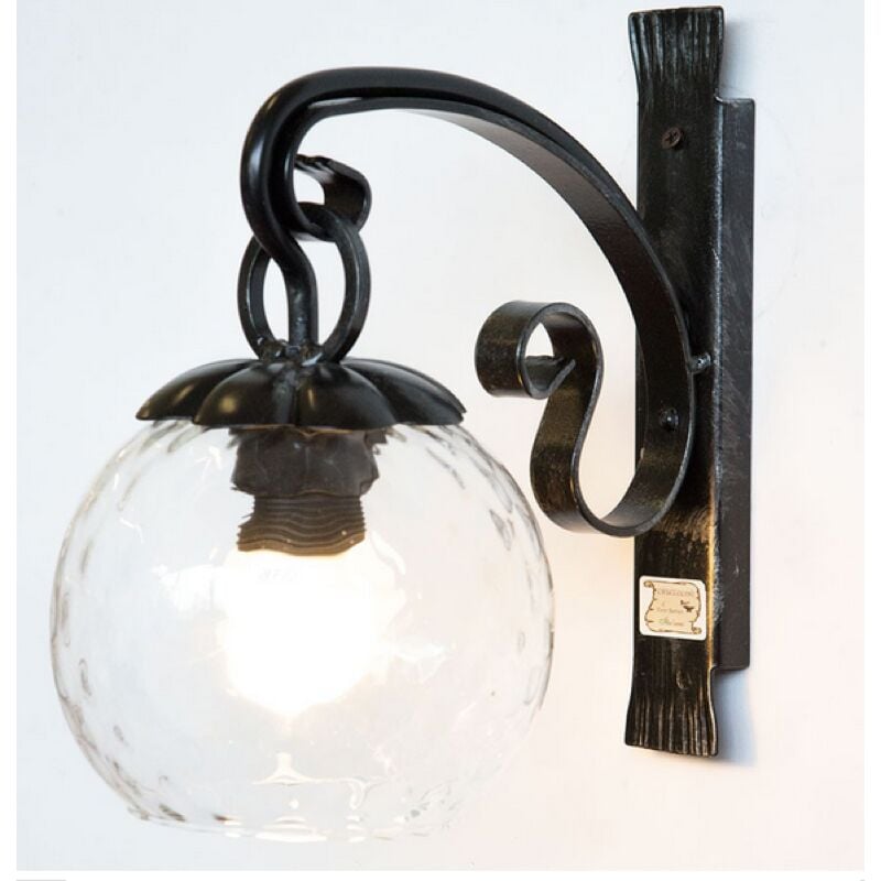 Image of Cruccolini - Lanterna applique plafoniera margherita ferro battuto lampada lampade colore: trasparente