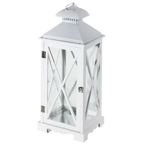 Lanterna Arles Bianca 24x24x65cm