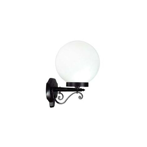 LANTERNA CON BRACCIO INFERIORE LAVORATO MODELLO SFERA  100w IP44 mm.290x383h. colore nero    SYNTESY
