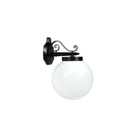LANTERNA CON BRACCIO SUPERIORE LAVORATO MODELLO SFERA  100w IP44 mm.290x383h. colore nero    SYNTESY