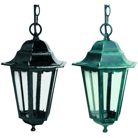 LANTERNA CON CATENA MODELLO BERLINO  60w IP44 mm.192x192x947h. colore nero    SYNTESY