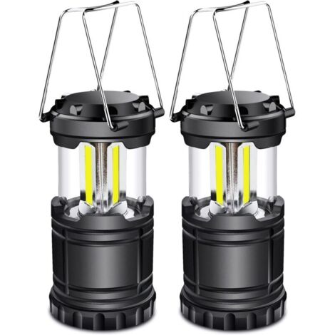 Lanterna da campeggio a LED, lampada da campeggio portatile da 350 lm con manici in metallo, per tenda, campeggio, escursionismo, pesca, grotta ecc., 2 pezzi [classe energetica A+]