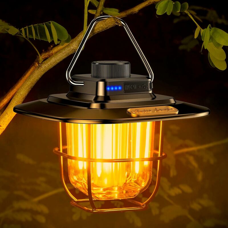 Image of Lanterna da campeggio ricaricabile Rhafayre lampada da campeggio a led ricaricabile usb C-luce calda e naturale, brillante 13 ore + durata della