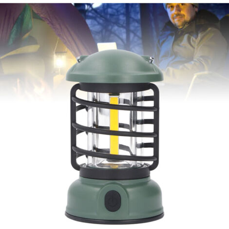Lanterna da campeggio ricaricabile con 3 velocità, impermeabile IPX4, luce portatile retrò per tenda, ideale per la pesca d'emergenza durante le interruzioni di corrente.