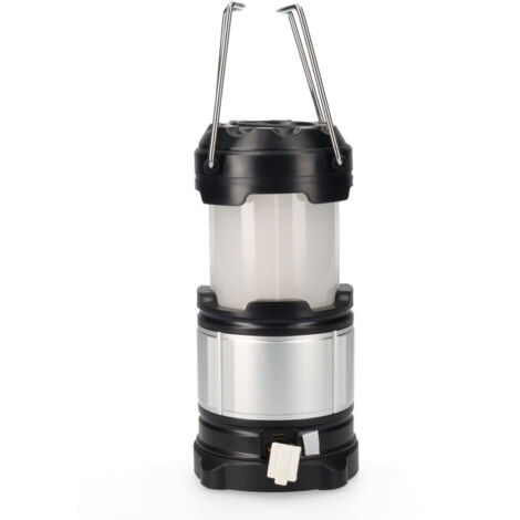 Lanterna da campeggio ricaricabile con batteria o pile, 4 posizioni di illuminazione EDM
