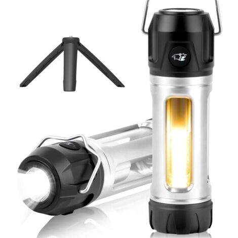 Lanterna da campeggio ricaricabile, lampada da campeggio a LED impermeabile - 3 modalità di illuminazione, luminosità regolabile, ideale per campeggio, pesca e situazioni di emergenza.