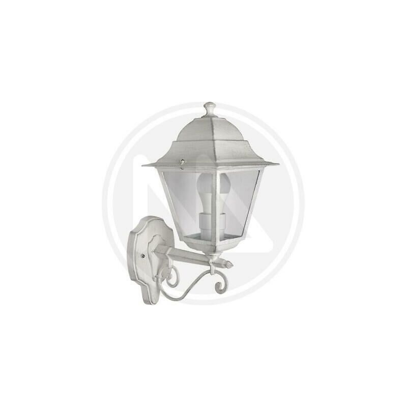Image of Lanterna da giardino chic alta o bassa Papillon cm28x42h bianco argento