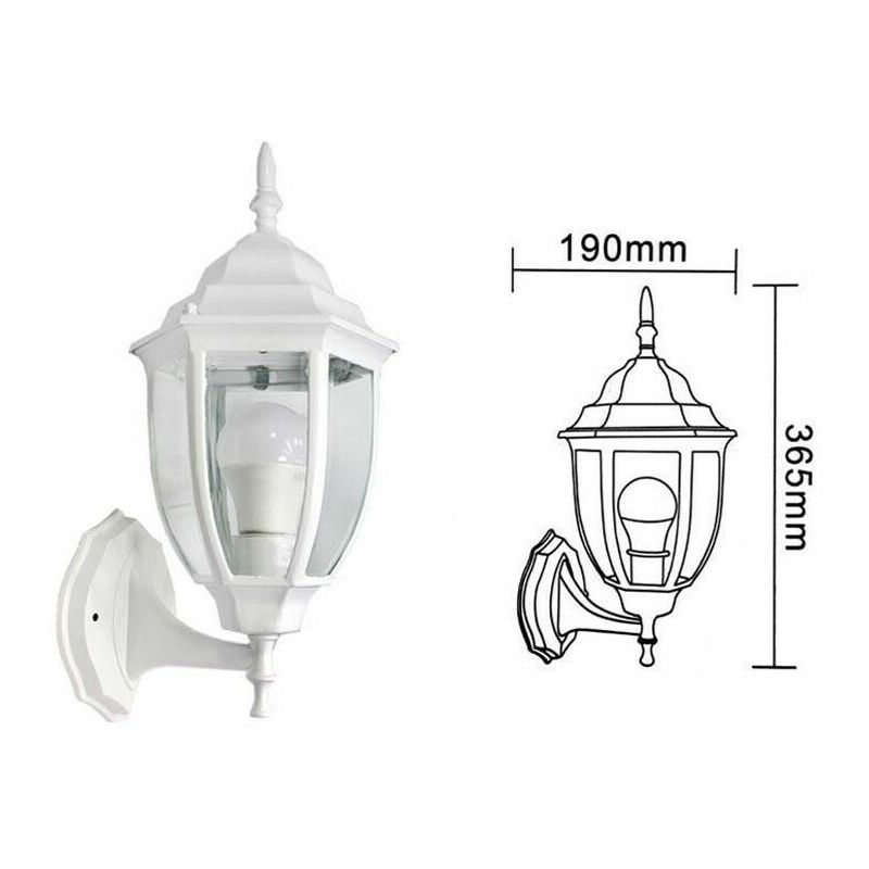 Image of Lanterna Da Giardino Lampada a Parete Applique Per Esterno Stile Antico Bianco