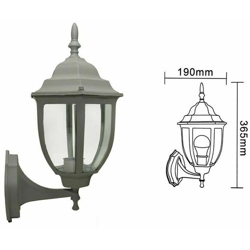 Image of Lanterna Da Giardino Lampada a Parete Grigio Applique Per Esterno Stile Antico