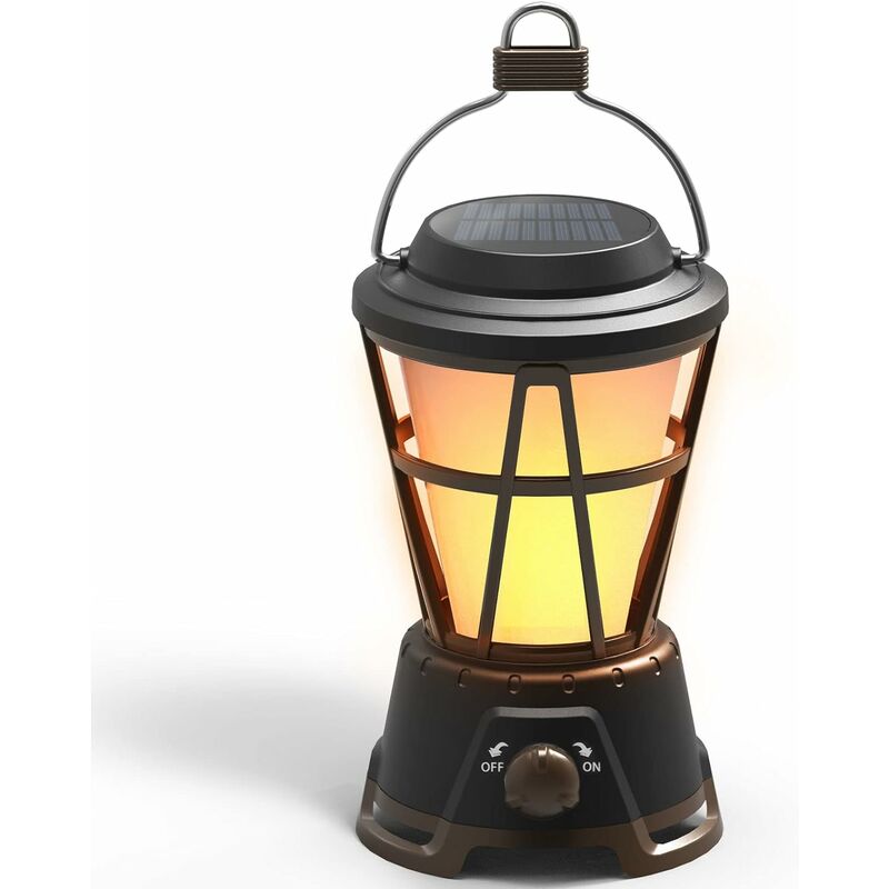 Image of Fortuneville - Lanterna da giardino solare da esterno, lampada da campeggio ricaricabile impermeabile a led per giardino, campeggio, decorazione,