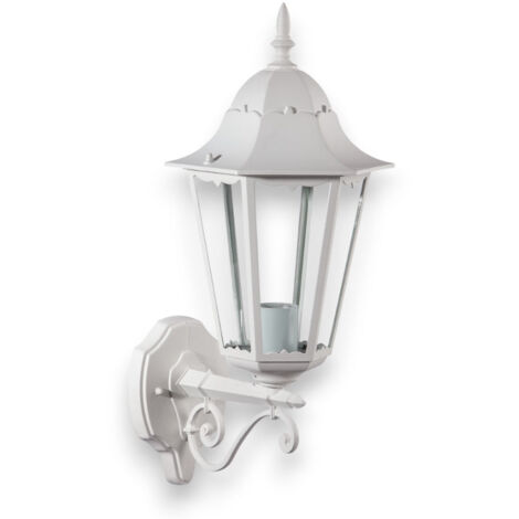 Lanterna da parete in alluminio e vetro illuminazione esterno bianco