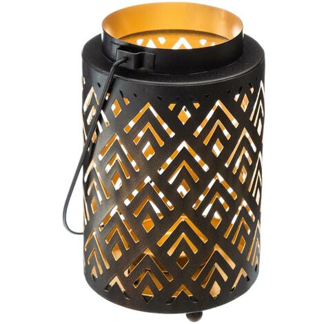 Lanterna di design in metallo H13cm - Modello c nero - Atmosphera créateur d'intérieur