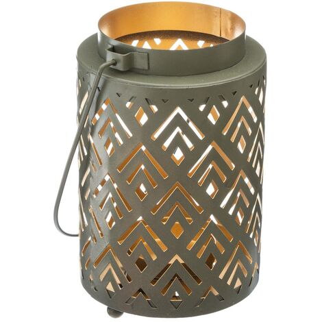 Lanterna di design in metallo H13cm - Modello c oliva - Atmosphera créateur d'intérieur