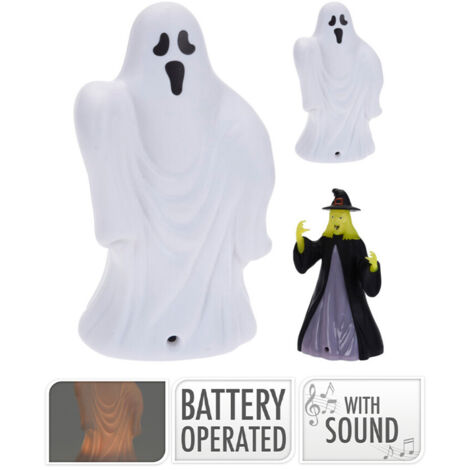 Lanterna di Halloween 14 cm con modelli coordinati LED e suono.