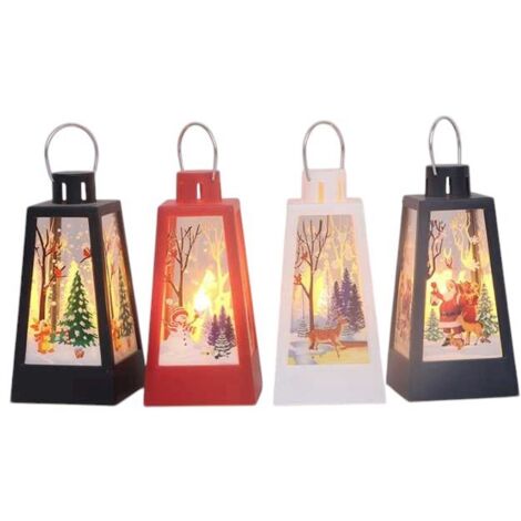 LANTERNA DI NATALE A LED CON TEMA INVERNALE 12,5 CM - DECORAZIONE NATALIZIO