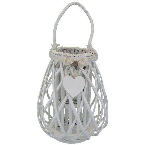 CUORI CUORICINI IN VIMINI PER DECORAZIONI NATALE NATALIZIE MISURA 10 CM IN  2 VARIANTI DI COLORE GRIGIO E BIANCO - Menghini Bambu Vimini