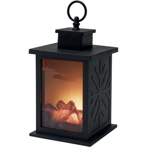 LANTERNA EFFETTO FIAMMA 12X12X18.5 CM