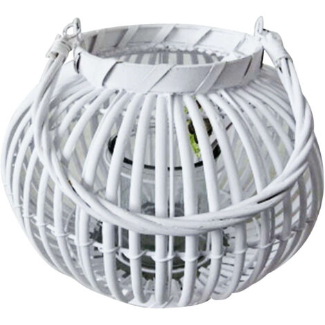LANTERNA ELEONORE IN VIMINI BIANCO