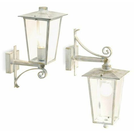 Lanterna Esterno Bianco Oro Antico Applique Lampada da Parete Giardino Anticata - Versione: Verso in Basso