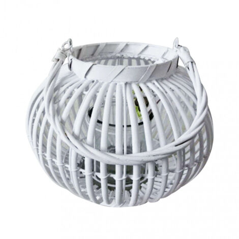Lanterna Georgie in Vimini Bianco