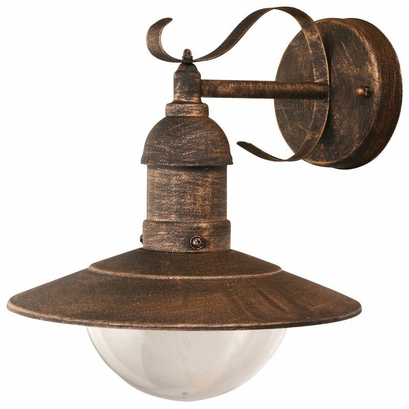 Image of Harms - Lampada da parete di alta qualità in stile country house lanterna di illuminazione per esterni in acciaio oro nero 103212
