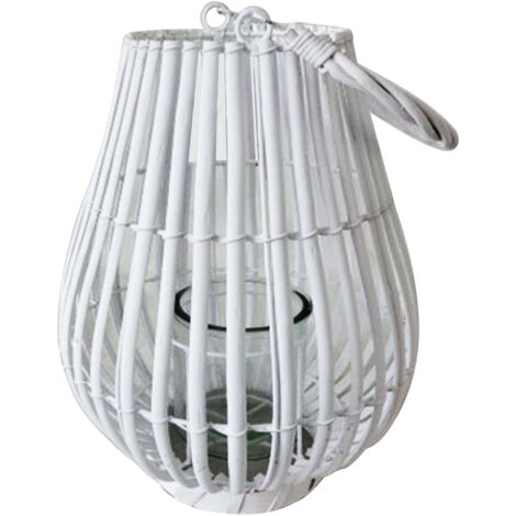 Lanterna in vimini con portacandela in vetro Vimini Selection -  Gray