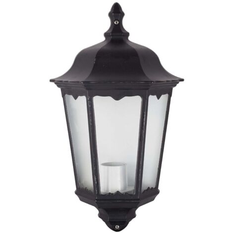 LANTERNA LAMPADA A MURO SERIE MINERVA ALLUMINIO NERO 3 FACCE