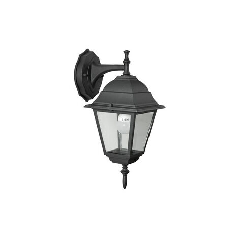 LANTERNA LAMPADA APPLIQUE NEW YORK CON BRACCIO NERO CM. 35H