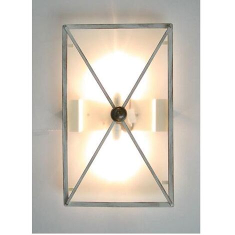 LANTERNA LAMPADA APPLIQUE PLAFONIERA VALU' 50X30 FERRO BATTUTO
