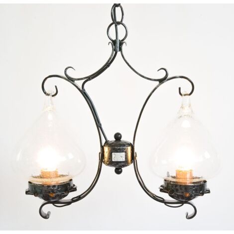 LANTERNA LAMPADARIO BILANCERE GANCIO IN FERRO BATTUTO LAMPADE LAMPIONE APPLIQUE