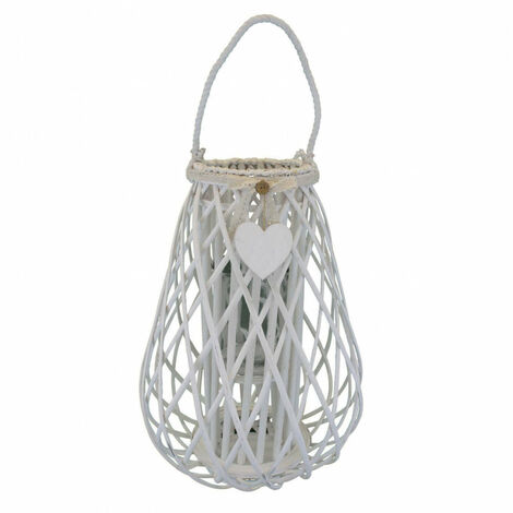 Lanterna Lauriane   in Vimini Bianco