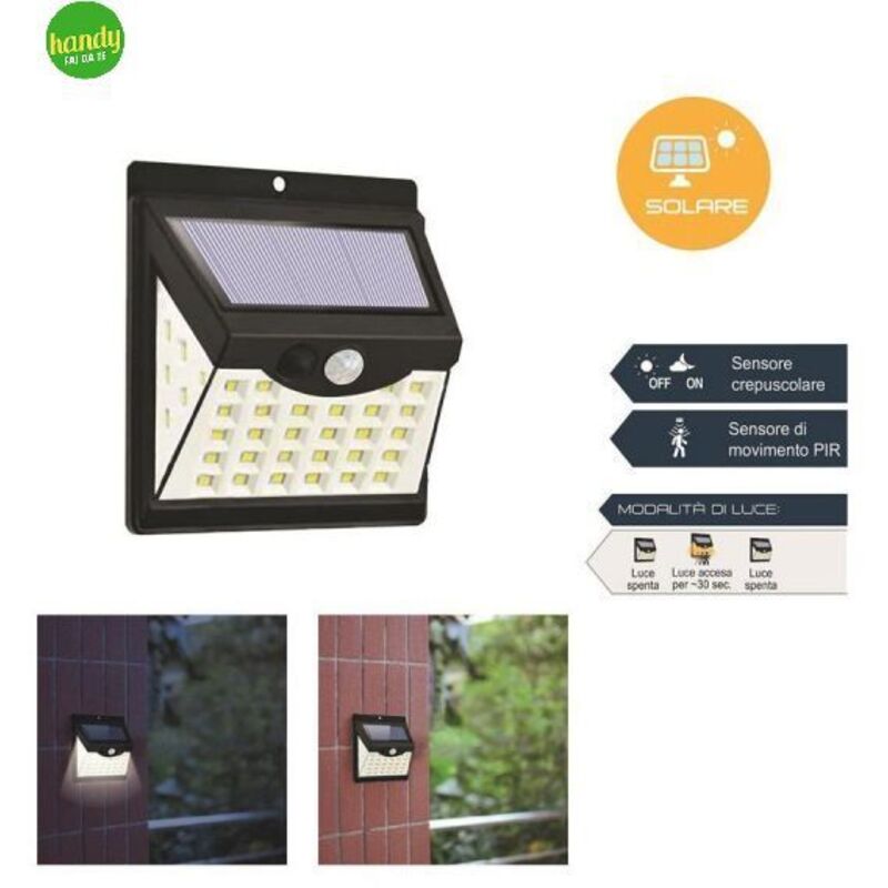 Lanterna Solare Led Con Sensore Di Movimento E Crepuscolare 40 Led