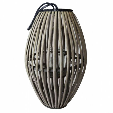 Lanterna Lucille in Vimini Grigio