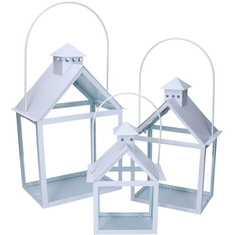 Lanterna metallo 1-3 bianco cm 27x18