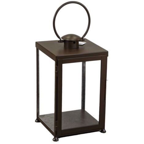 Lanterna metallo bronzo quadro cm30x30h55/72