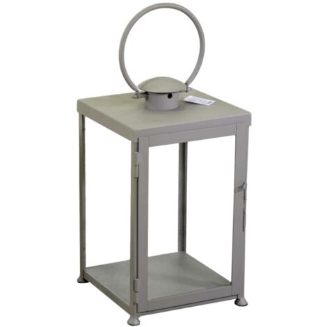 Lanterna metallo tortora quadro cm30x30h55/72