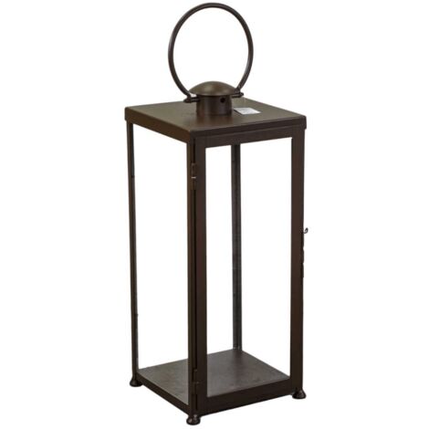 Lanterna metallo tortora quadro cm30x30h73/95
