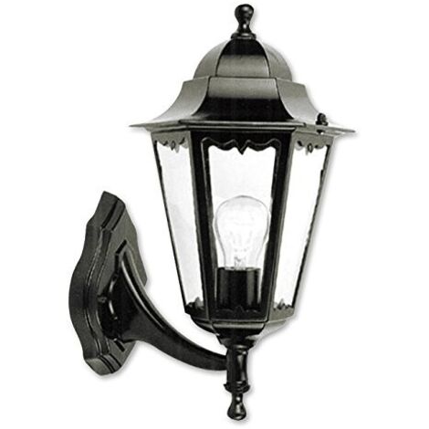 Lanterna Minerva con braccio Nero 22x22xH38cm in alluminio pressofuso