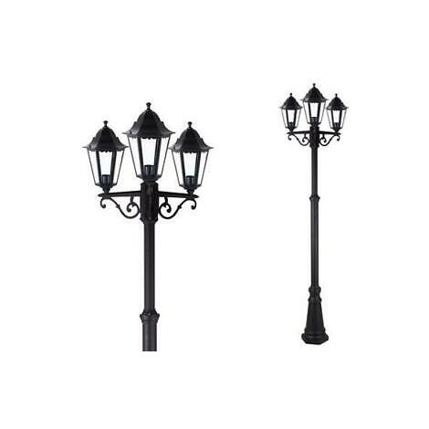 LAMPIONE 2 LUCI NEW YORK H 200 CM LAMPADA 60 W GRIGIO GHISA PER GIARDINO ESTERNO