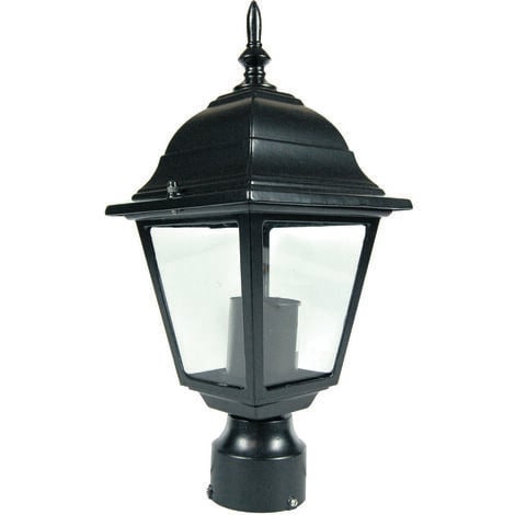 Lanterna per palo mm.60 modello new york - 60w ip44 nero mm.150x367h. colore nero