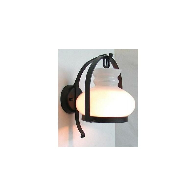 Image of Cruccolini - Lanterna plafoniera lampada applique da parete country cm21x17x18 nero