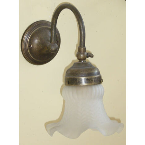 LANTERNA PLAFONIERA LAMPADA APPLIQUE DA PARETE OLANDESE CM.14X24XH25 OTTONE BR.