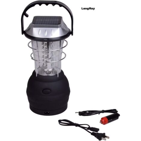Lanterna solare a 5 modalità, con dinamo a manovella, ricaricabile, da campeggio, con 36 LED, luce di emergenza, ultra luminosa, per ricarica auto, attrezzatura da campeggio per escursioni di emergenz