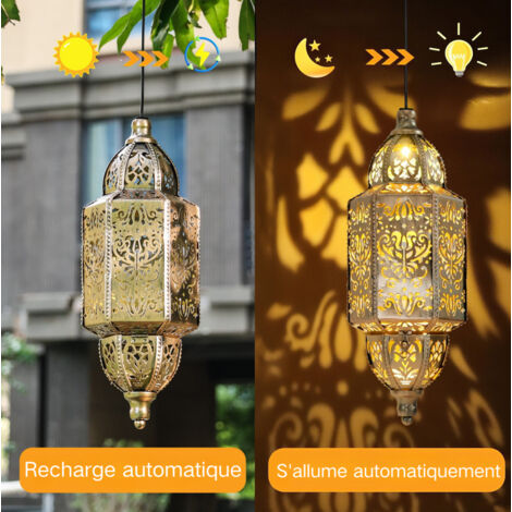 Lanterna solare barocca quadrata - Decorazione da giardino per esterni, illuminazione automatica, metallo anticato (1 pezzo)-lsw