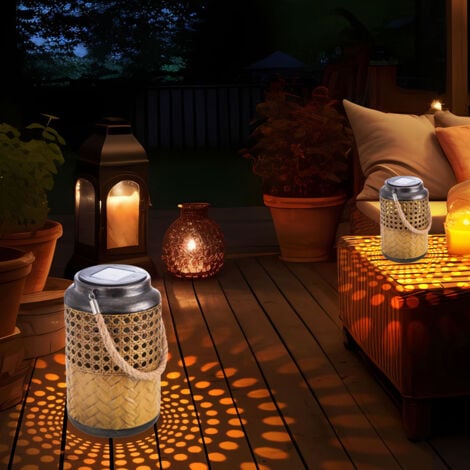 Lanterna solare da esterno Lanterna solare da esterno Boho decorativa Lanterna solare per giardino esterno, sospesa, LED, PxA 12 x 16 cm, set da 2