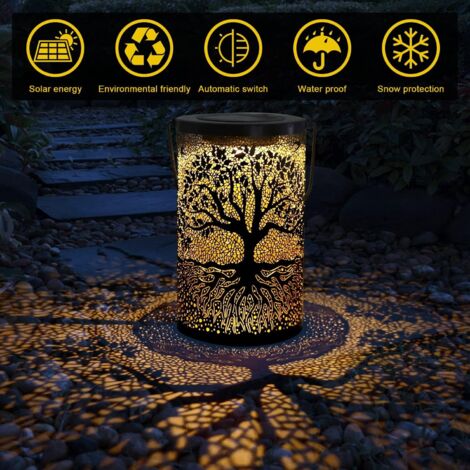 Lanterna solare da giardino per esterni, lampada solare decorativa per esterni, appesa/da terra, impermeabile, per balcone, giardino (albero)
